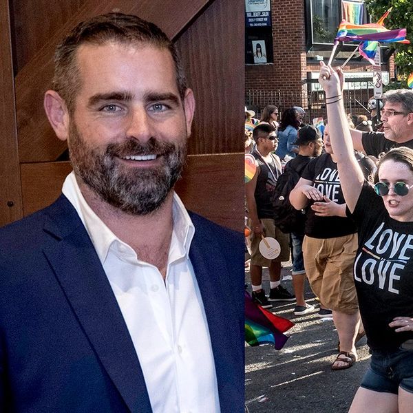Brian Sims PA LGBTQ pride parade loveislove shirts queer people dancing