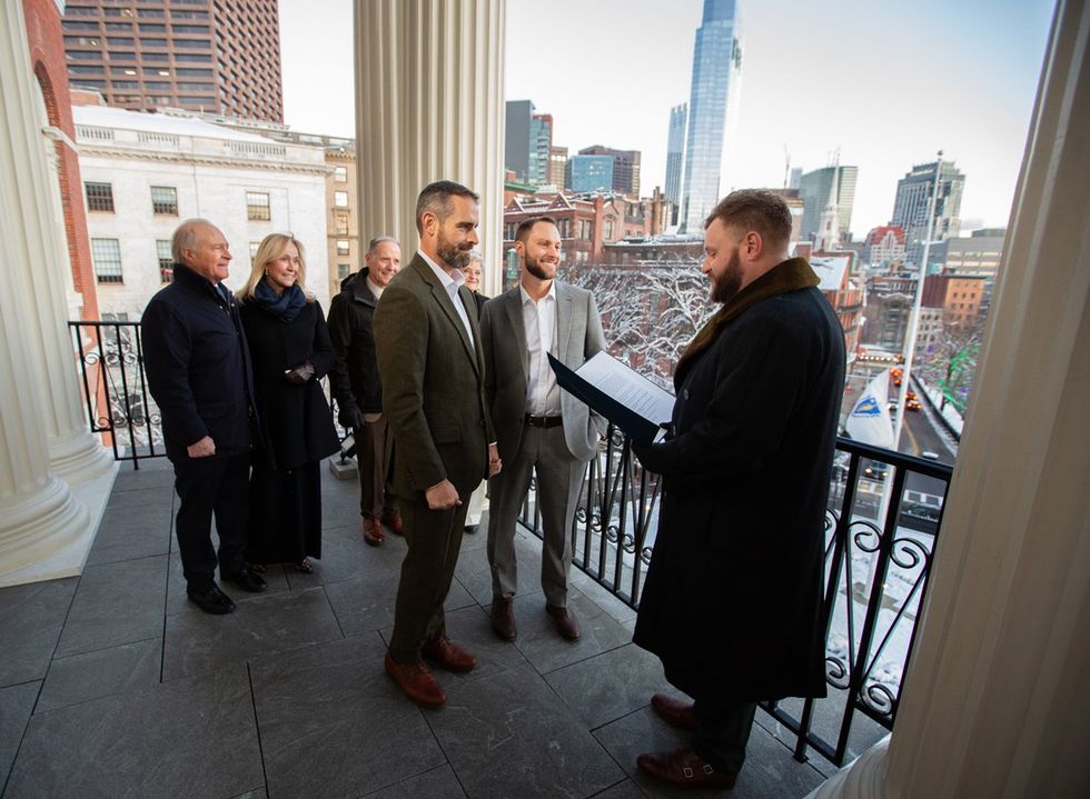 Brian Sims PA small gay wedding married to Alex Drakos