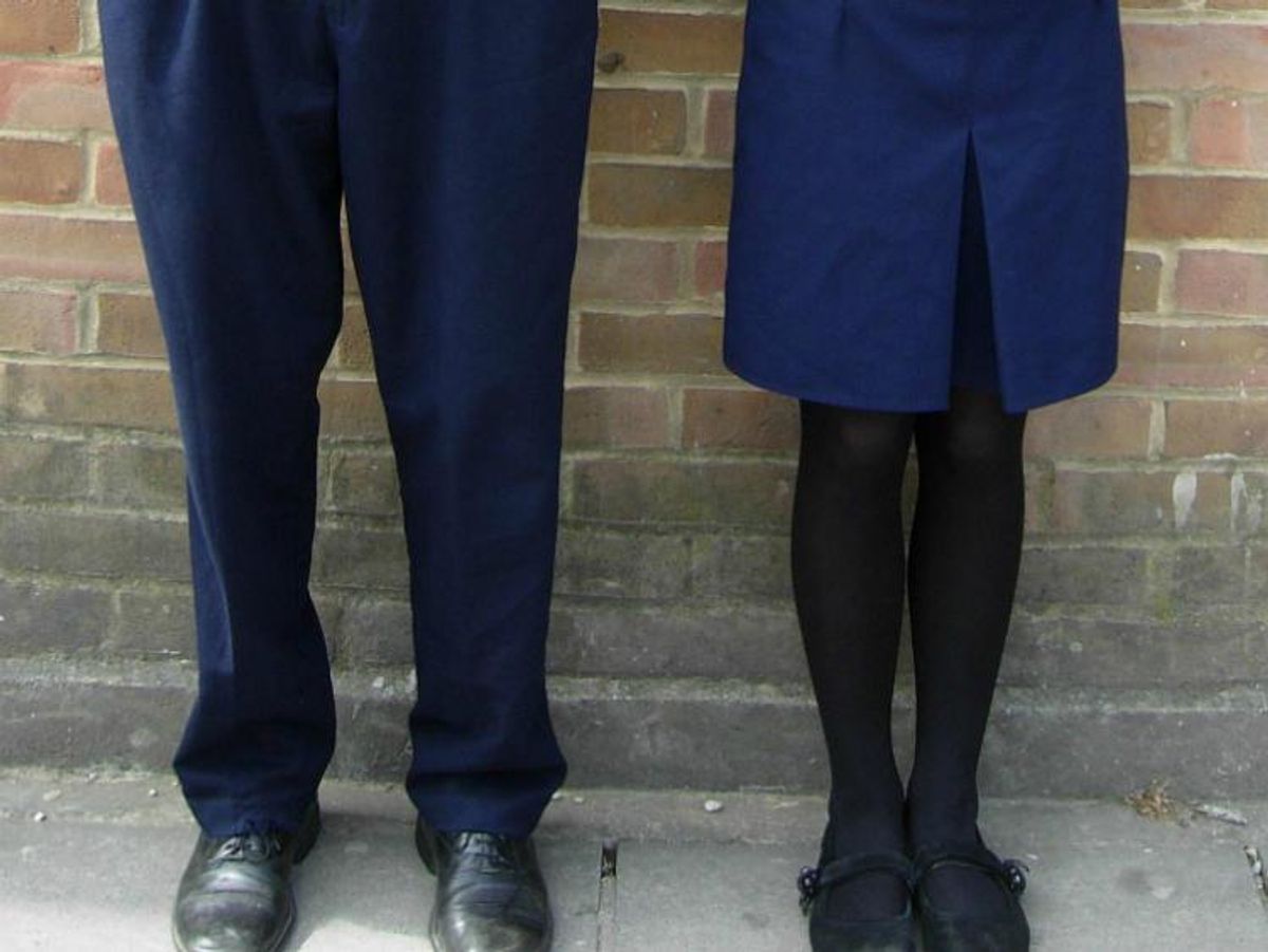 british school uniform protest