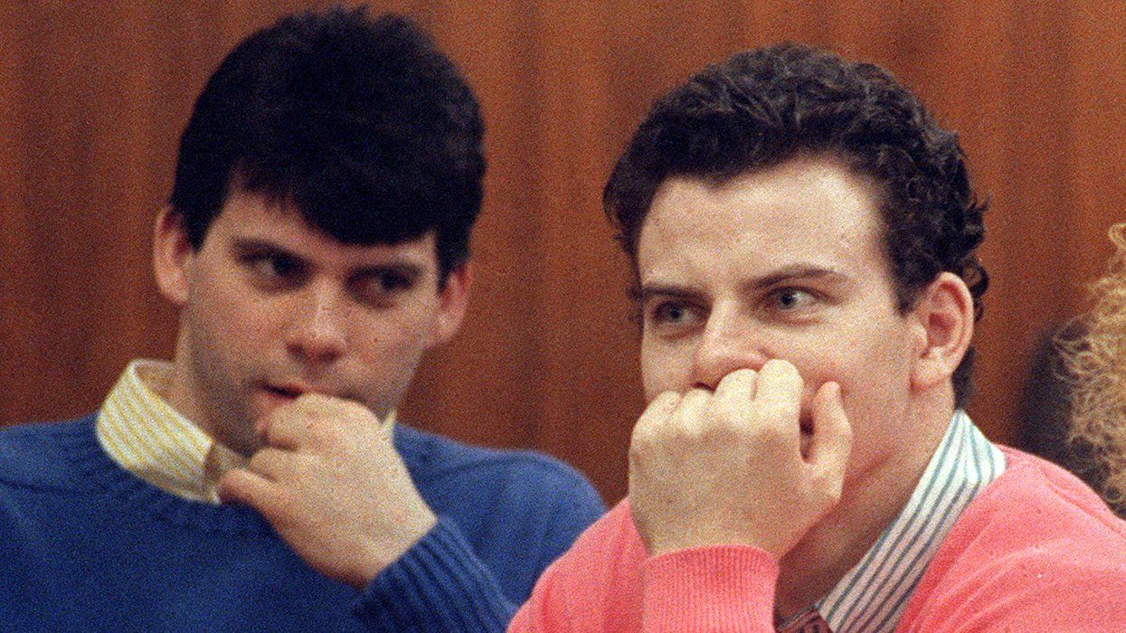 brothers Lyle Erik Menendez pictured in court on August 12 1991 Beverly Hills California