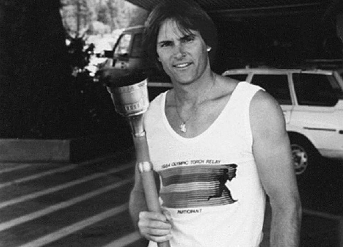 Caitlyn Jenner (then known as Bruce) carrying the torch in the 1984 Summer Olympics