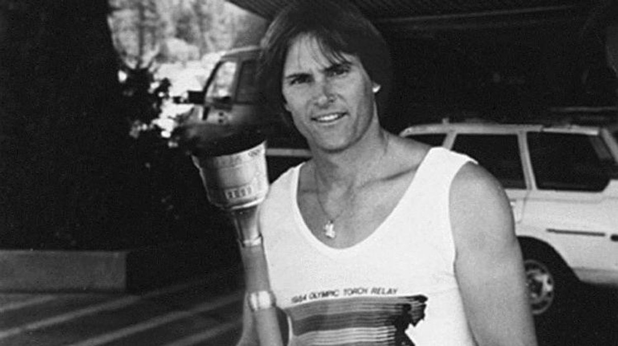 Caitlyn Jenner (then known as Bruce) carrying the torch in the 1984 Summer Olympics