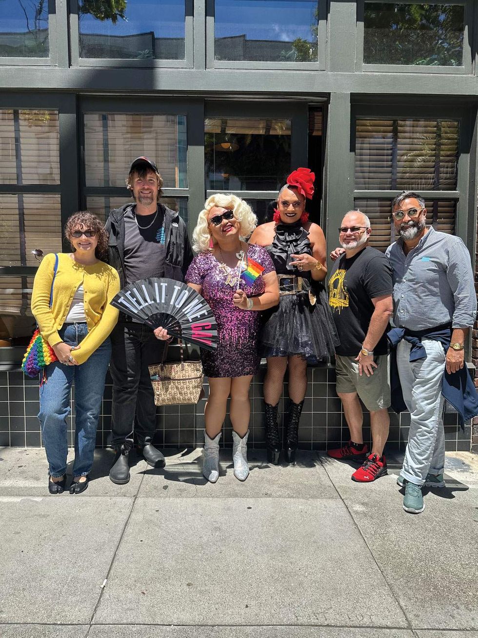 Caitlynn McDaniel, Daniel Reynolds, Juicy Liu, S.F. Drag Laureate Per Sia, Adam Dupuis, and Chad Belisario