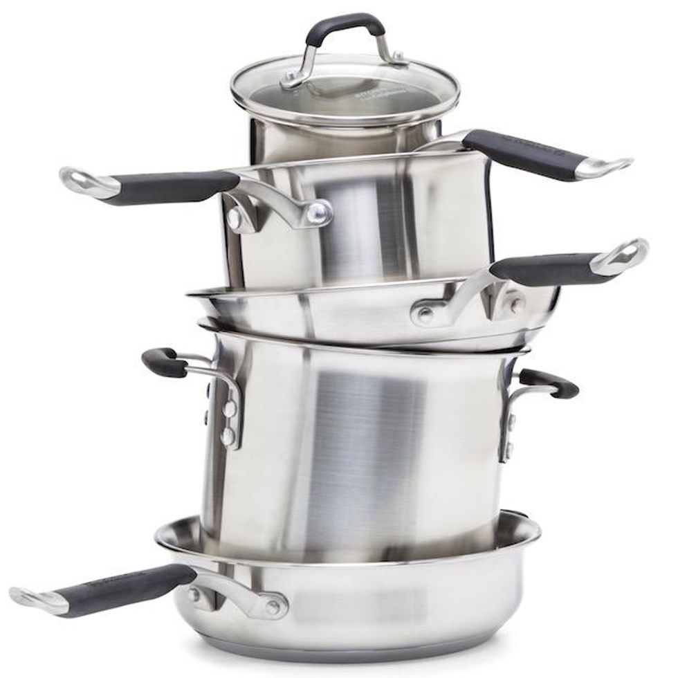 Calphalon Kitchen Essentials 12-Piece Stainless Steel Cookware Set
