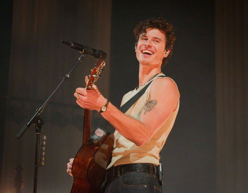 Canadian singer Shawn Mendes performs live on stage during a concert at the Tempodrom on November 13, 2024 in Berlin, Germany.