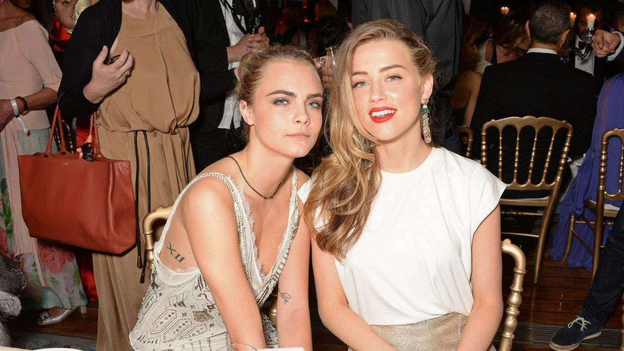 Cara Delevingne (L) and Amber Heard attend the de Grisogono 'Fatale In Cannes' party.