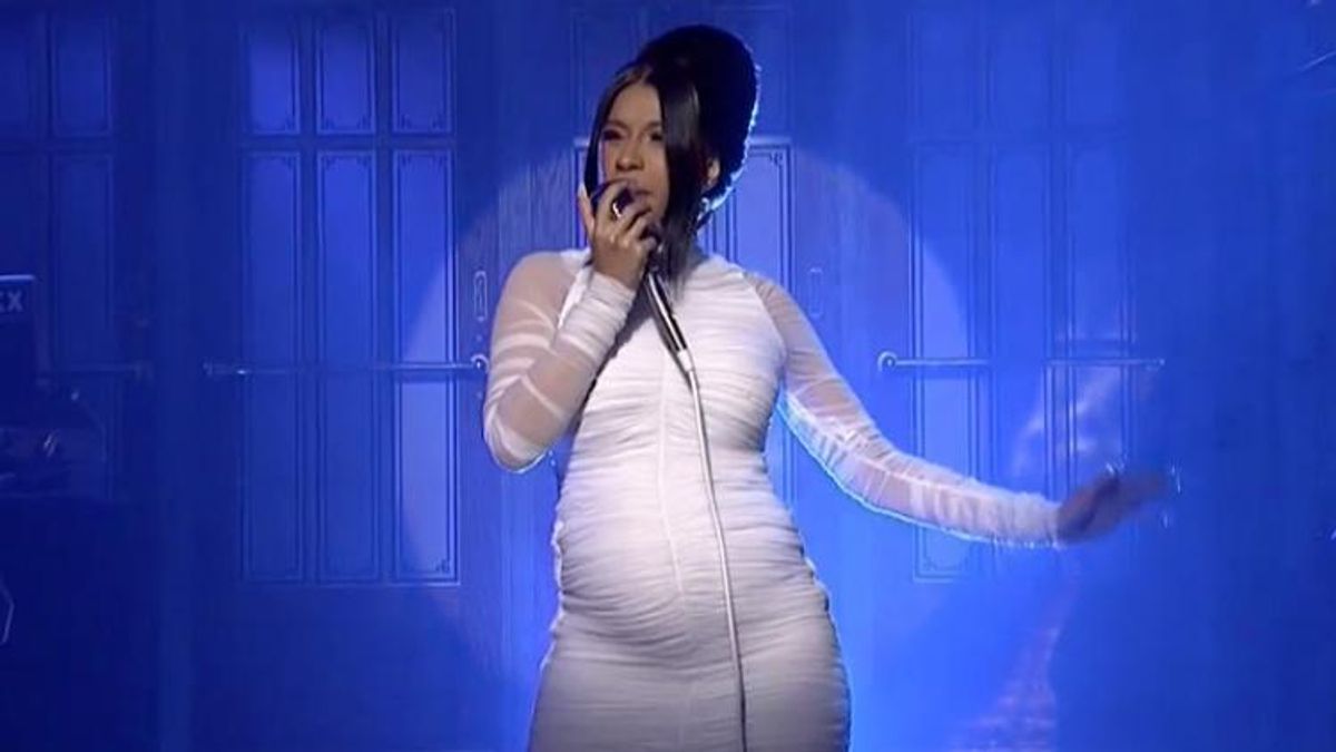 Cardi B Reveals Pregnancy During 'Saturday Night Live' Performance