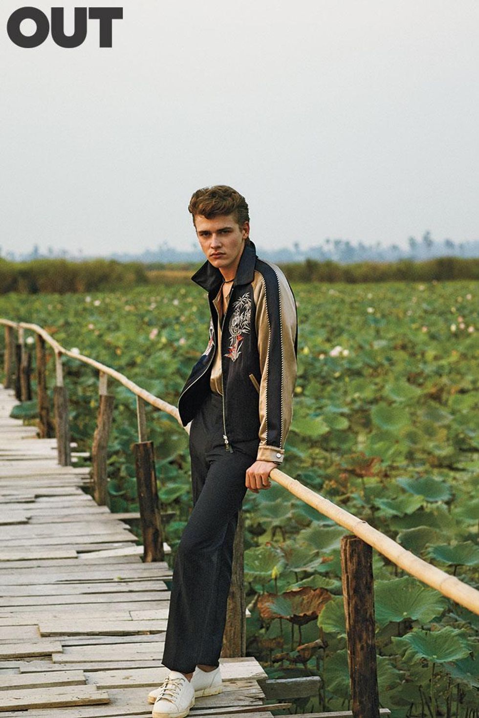 Cardigan, $1,180, and Shirt, $260 (3 pack), by Prada; Pants, $950, by Bottega Veneta.