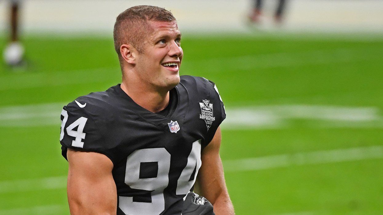 Carl Nassib at a football game