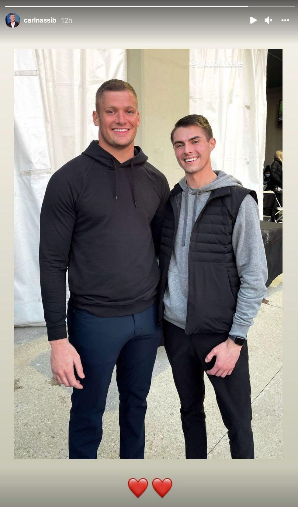 Carl Nassib with boyfriend Eric Gudzinas