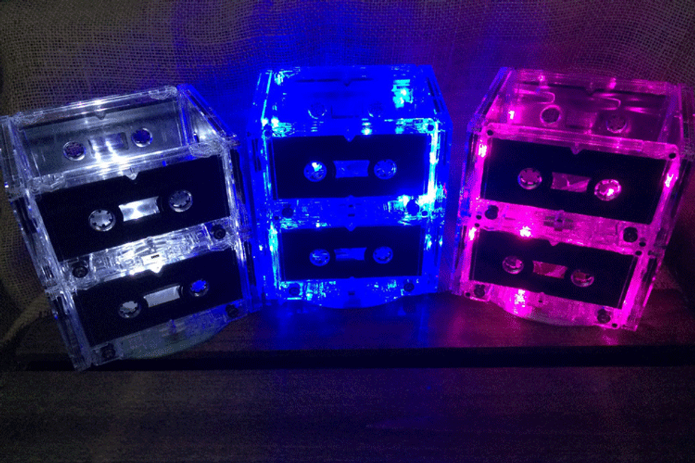 Cassette Tape Centerpiece Lamp