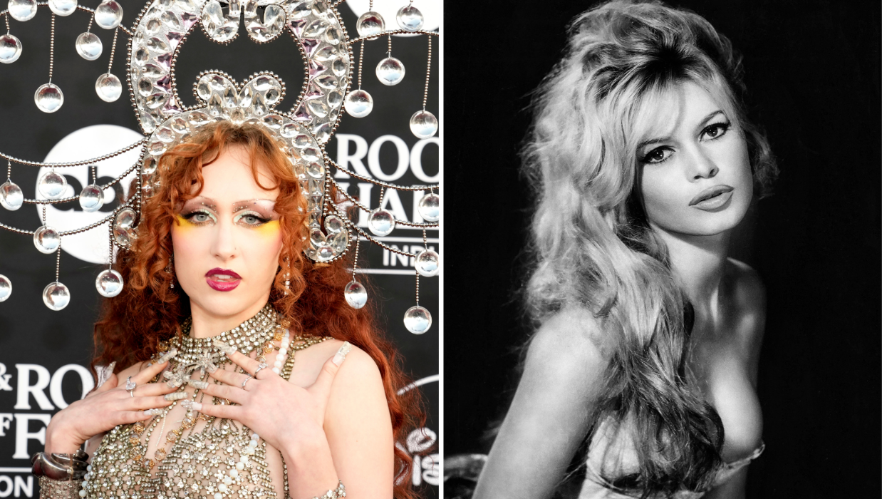 Chappell Roan attends the 2025 Rock & Roll Hall Of Fame Induction Ceremony at Peacock Theater | Publicity portrait of French actress Brigitte Bardot, 1963