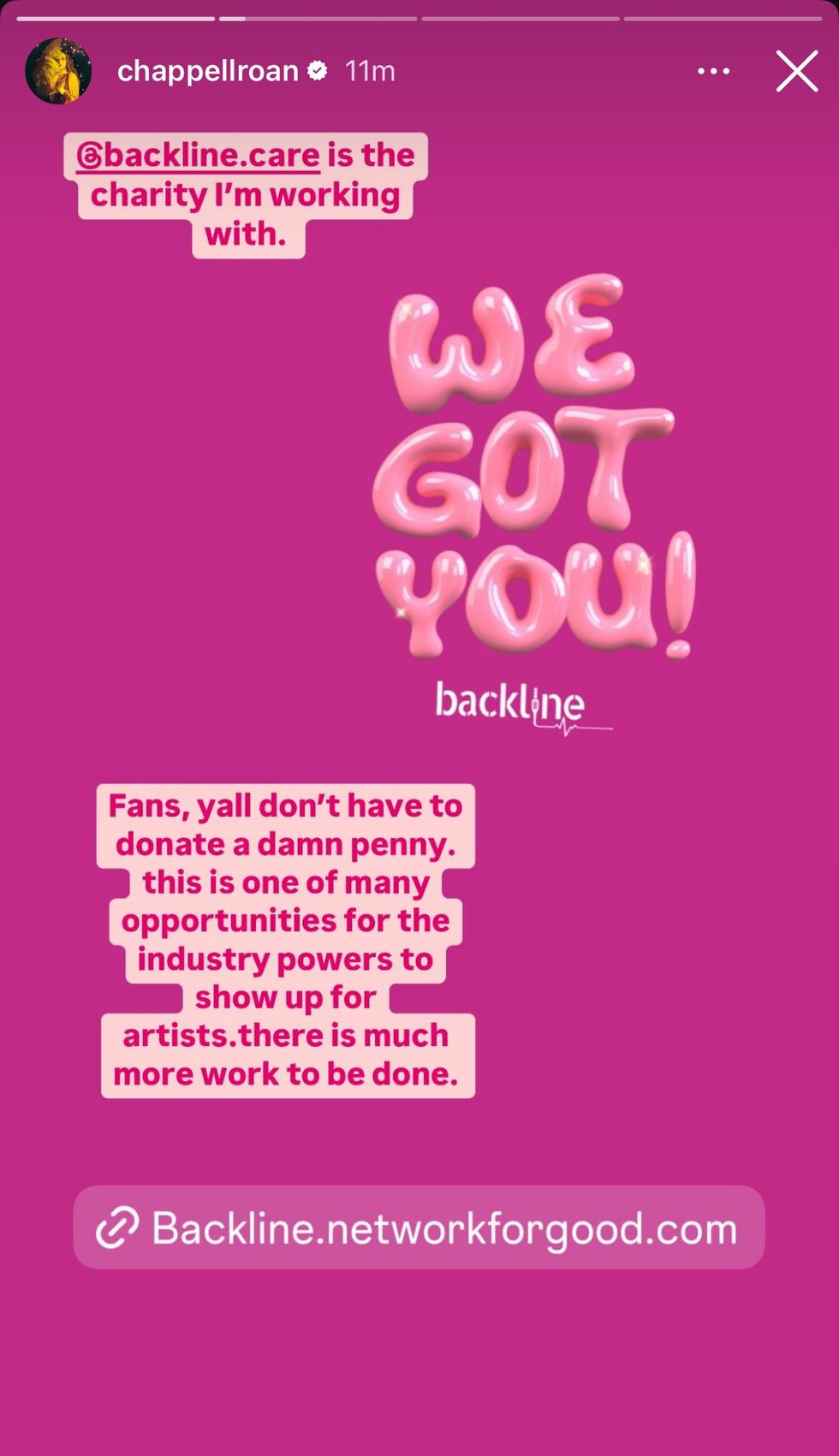 Chappell Roan via Instagram story