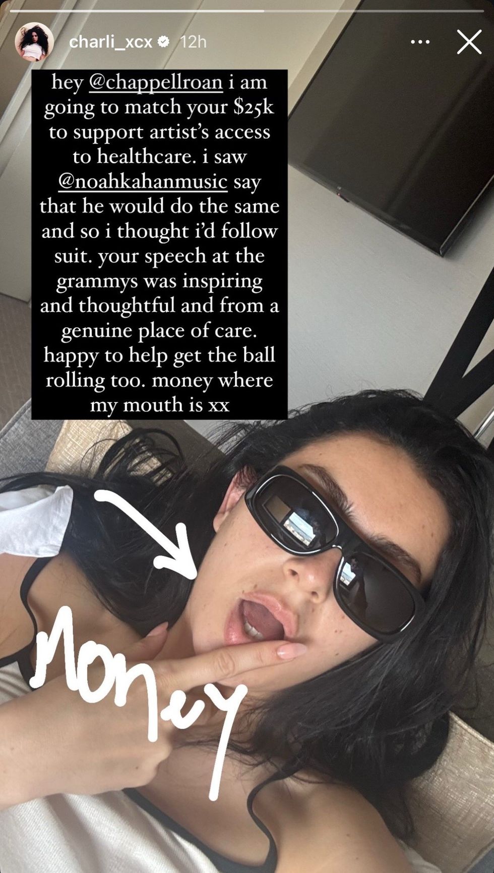 Charli XCX via Instagram story