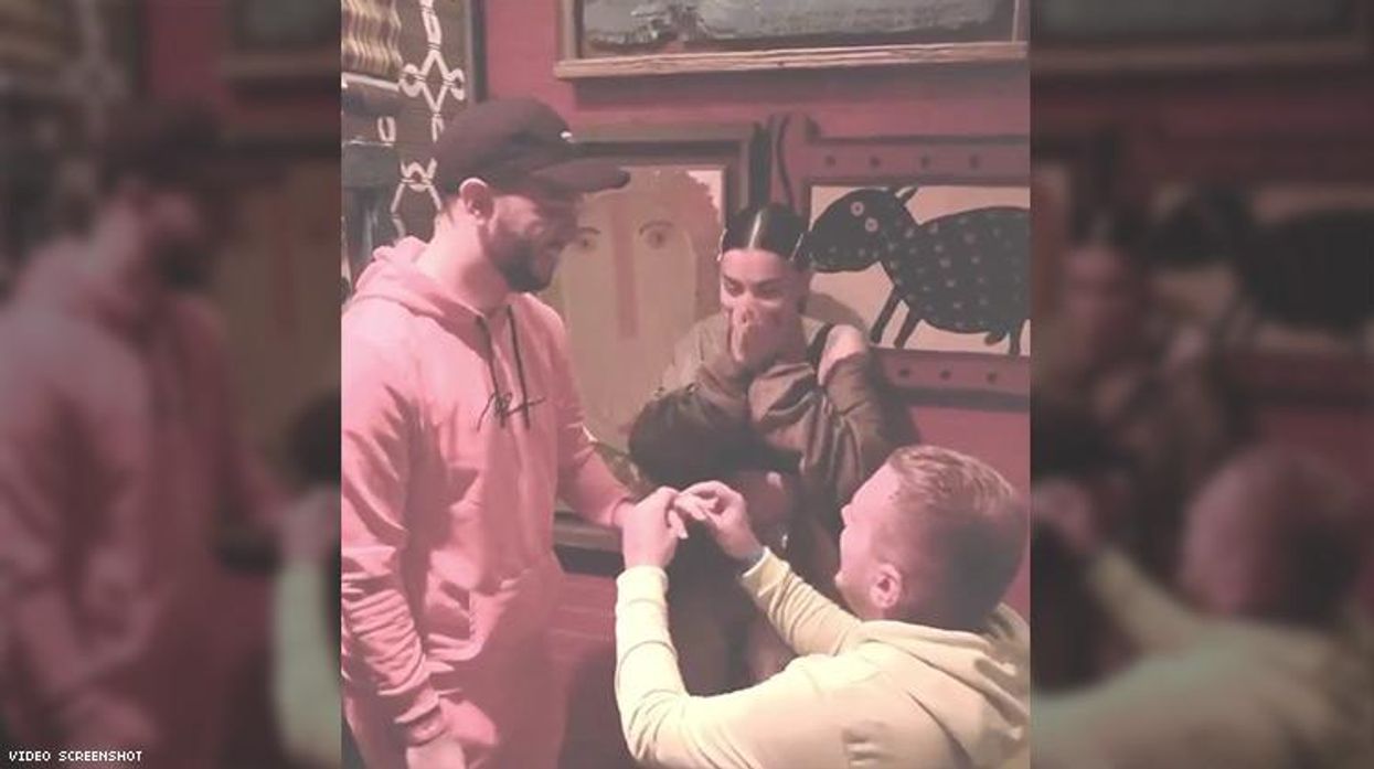 Charli XCX watching a gay proposal