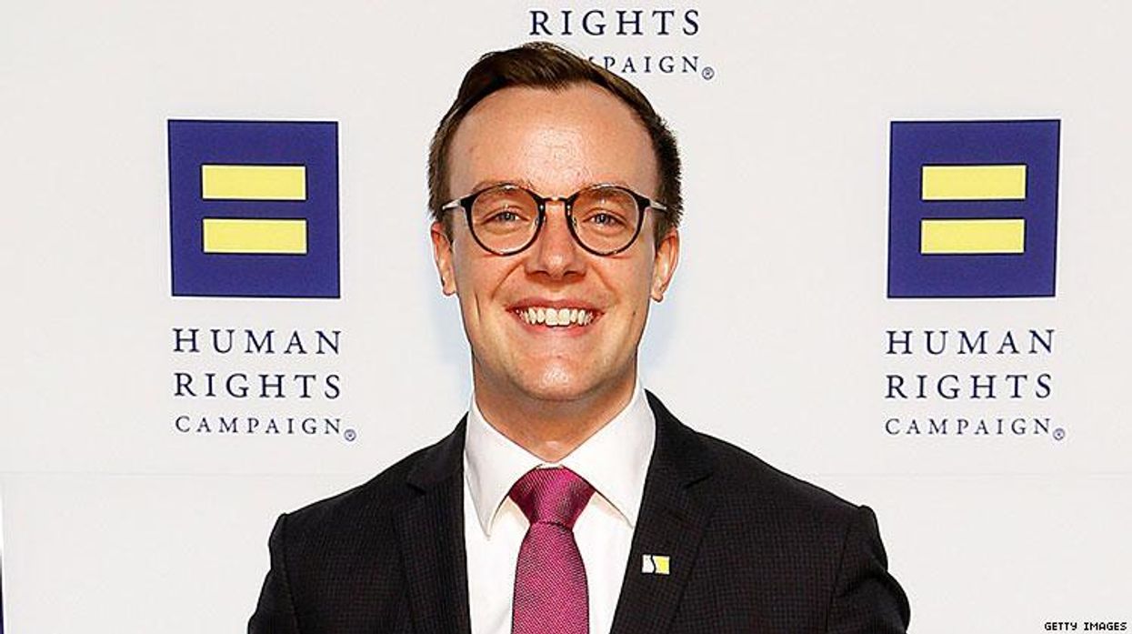 Chasten Buttigieg at a HRC event.