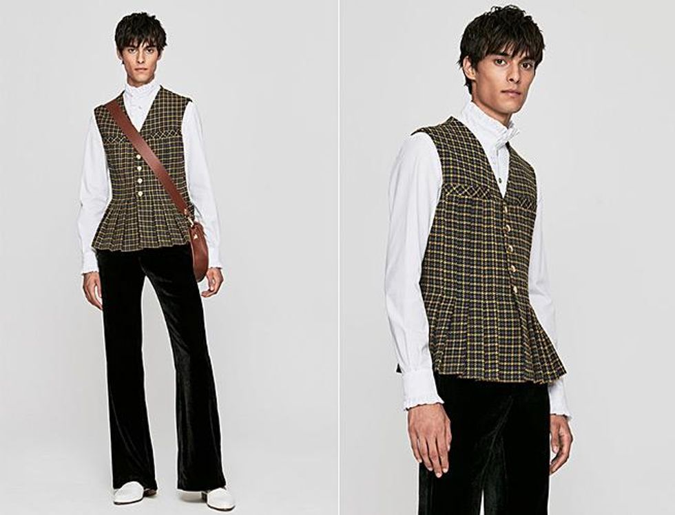 Checked Pleated Vest around $900