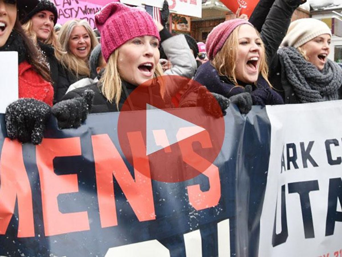 Chelsea Handler & Charlize Theron Join Thousands at Women's March in Park City