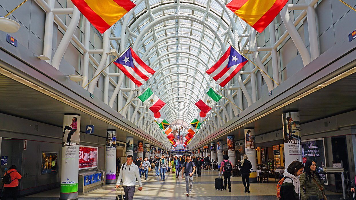 Chicago OHare International Airport Hall of Flags in Terminal 3