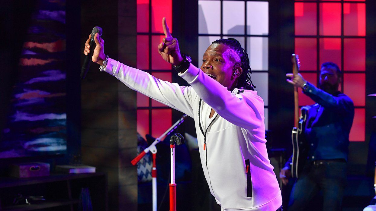 Christian singer Michael Tait performing on stage in Nashville Tennessee