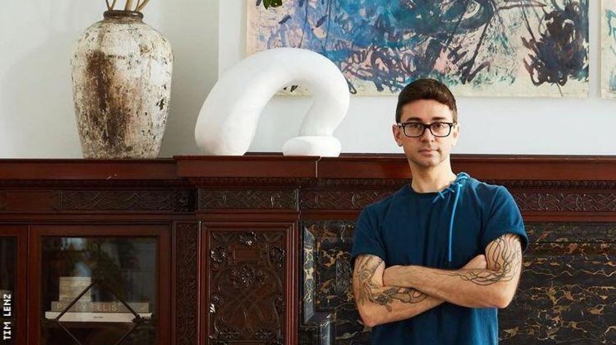 Christian Siriano in a townhouse where he designed the interiors.