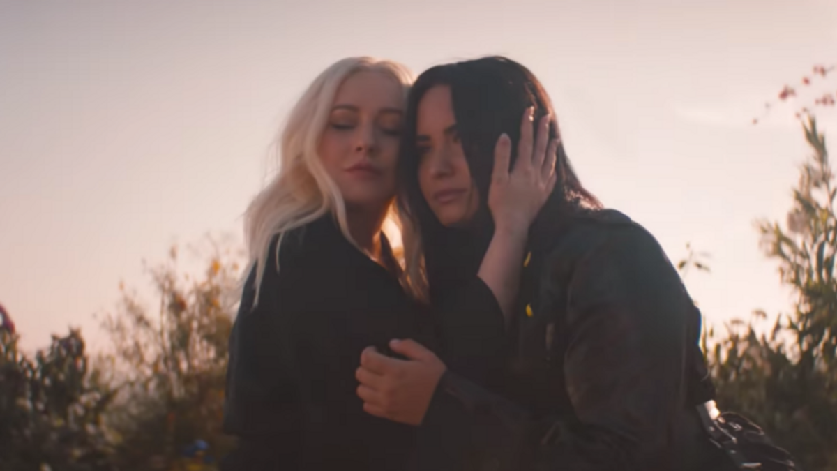 Christina Aguilera & Demi Lovato Smash the Patriarchy in 'Fall in Line' Music Video (Watch)