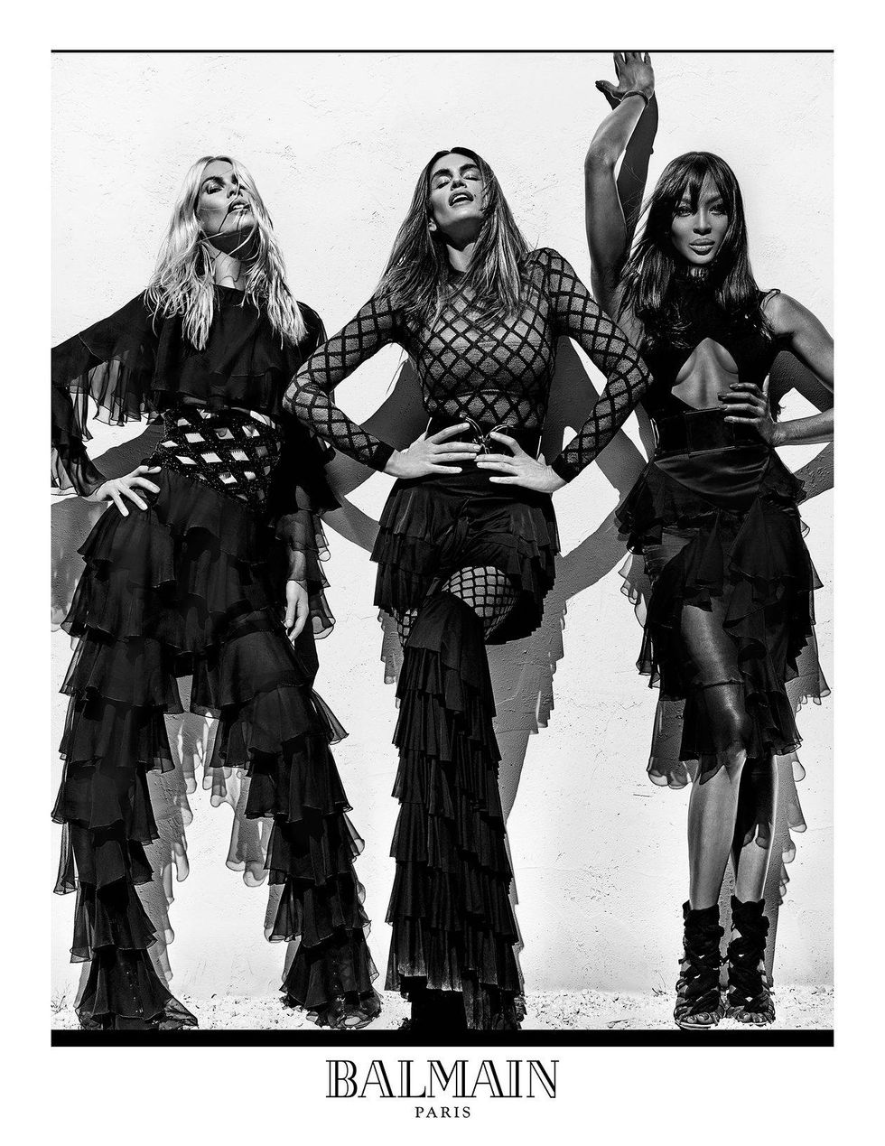 Cindy, Naomi and Claudia for Balmain's Spring-Summer 2016 Campaign