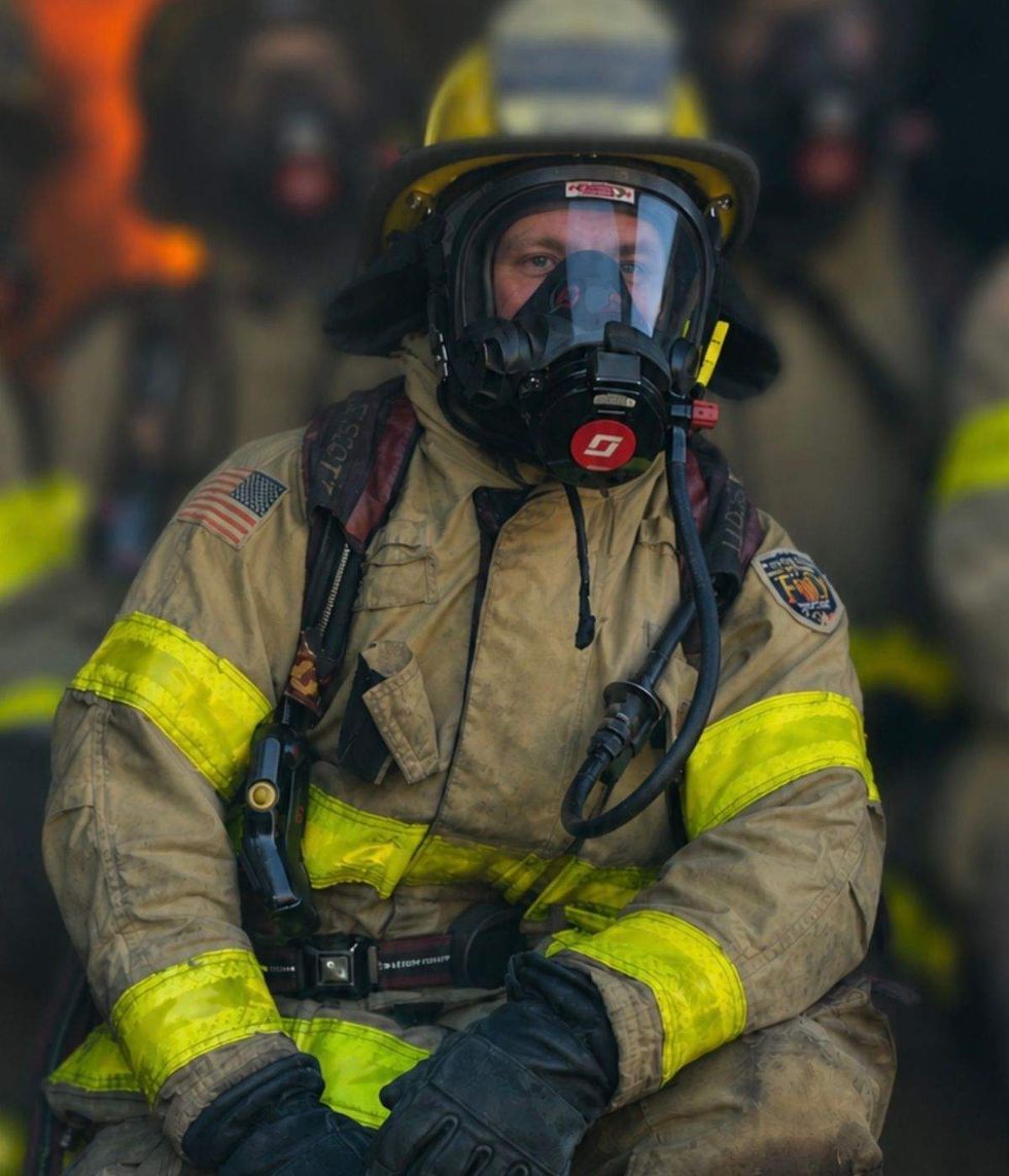 clayton mccallister in his firefighter gear