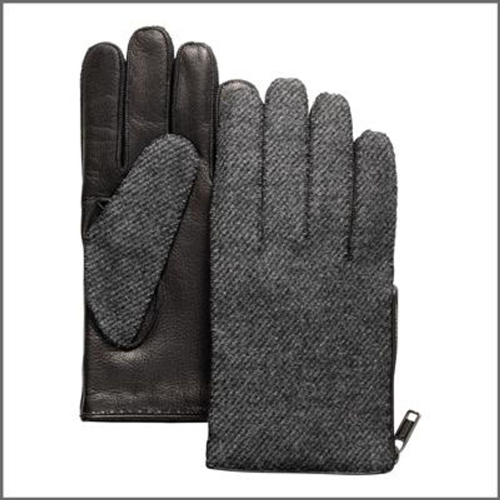 Coach Leather and Wool Gloves