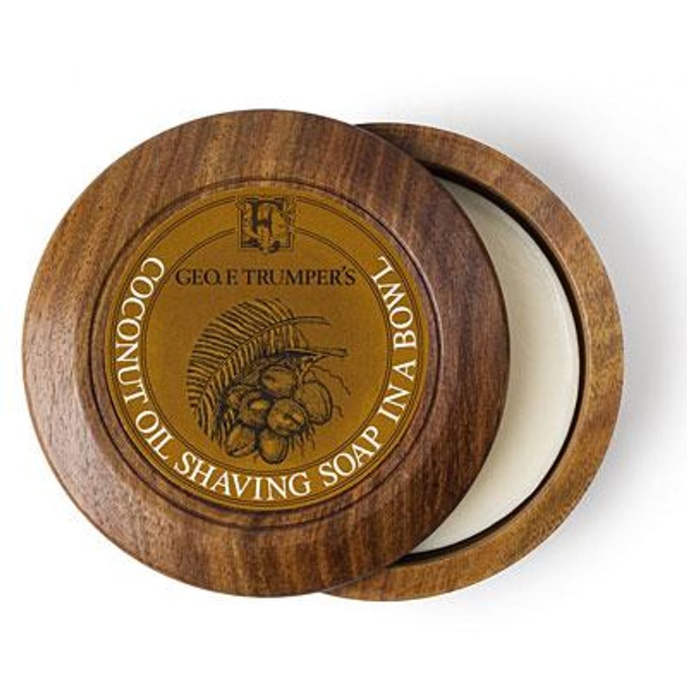 Coconut hard shaving soap (in wooden bowl)
