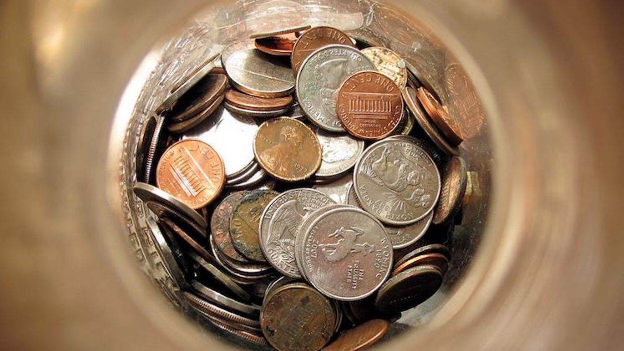 Coins in a jar