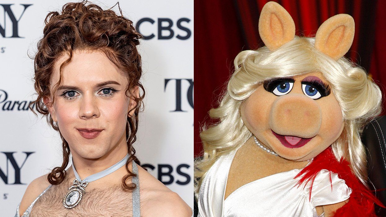Cole Escola on the red carpet at the 78th annual Tony Awards, where they won Best Performance by an Actor in a Leading Role in a Play, alongside Miss Piggy at World premiere of 'The Muppets' movie held at the El Capitan Theater in Los Angeles.