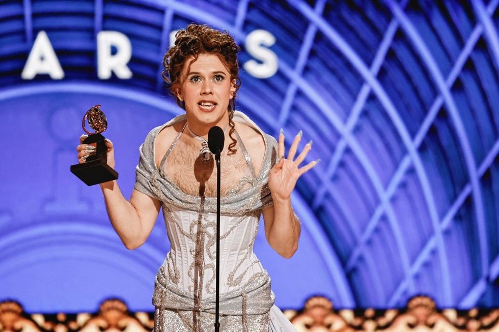 Cole Escola wins Best Performance by an Actor in a Leading Role in a Play award for Oh, Mary! at the 78th Tony Awards