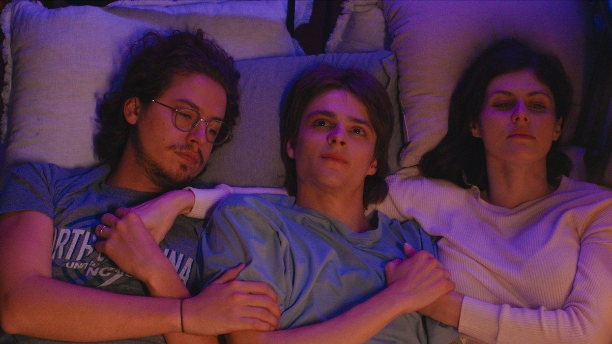 Cole Sprouse, Corey Fogelmanis and Alexandra Daddario in 'I Wish You All the Best.' Courtesy of Lionsgate