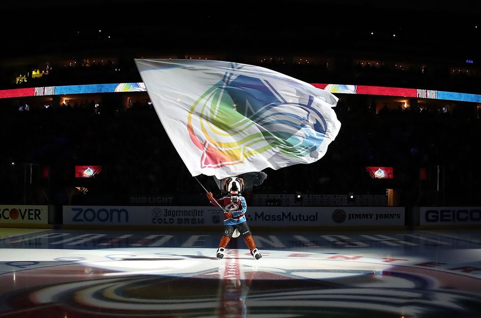 Colorado Avalanche mascot Bernie pride night