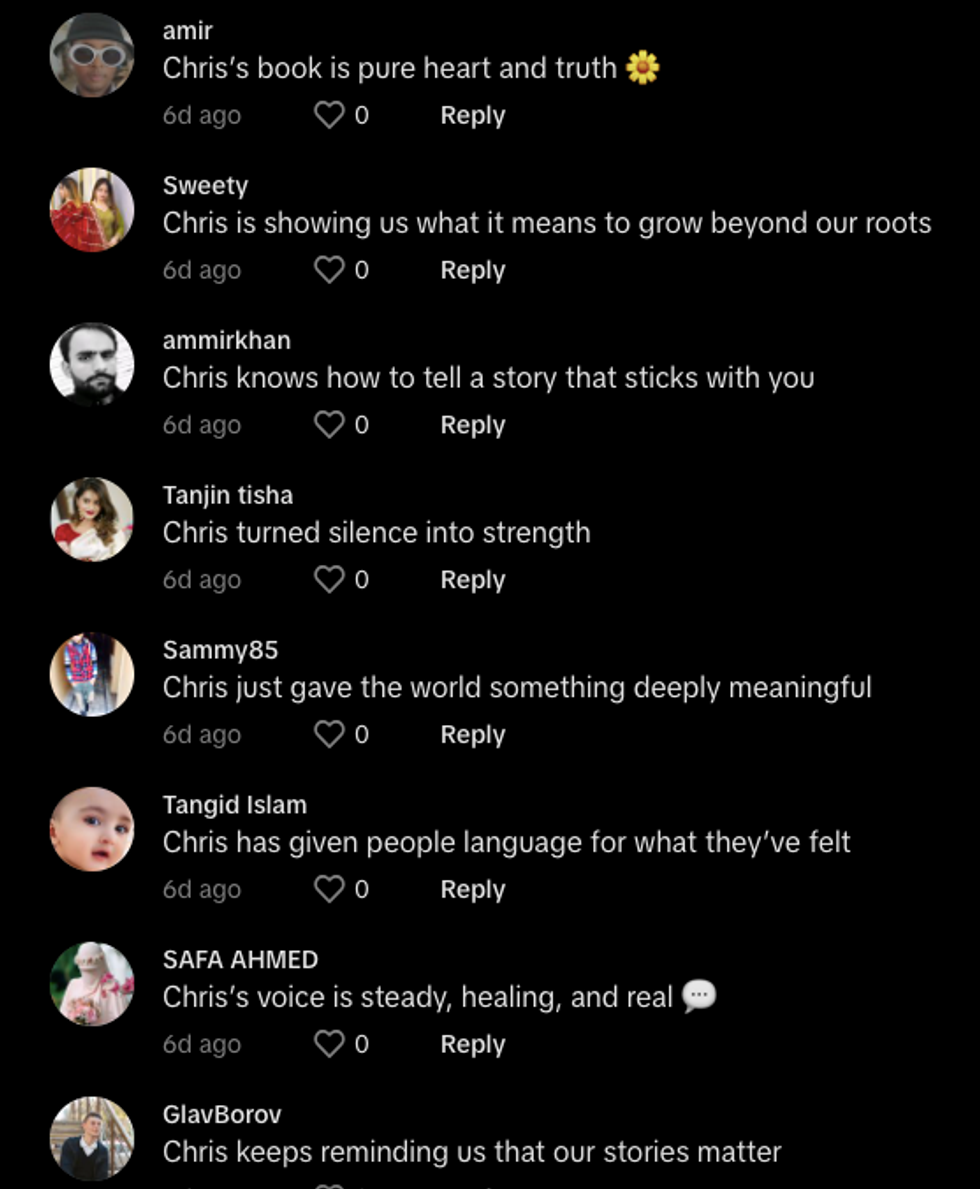 Comments section under a post shared by Chris Appleton via TikTok