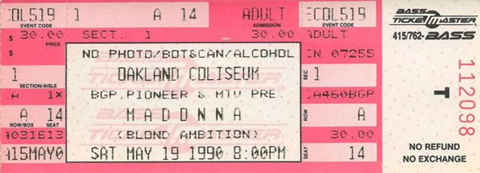 Concert Ticket from the 90s