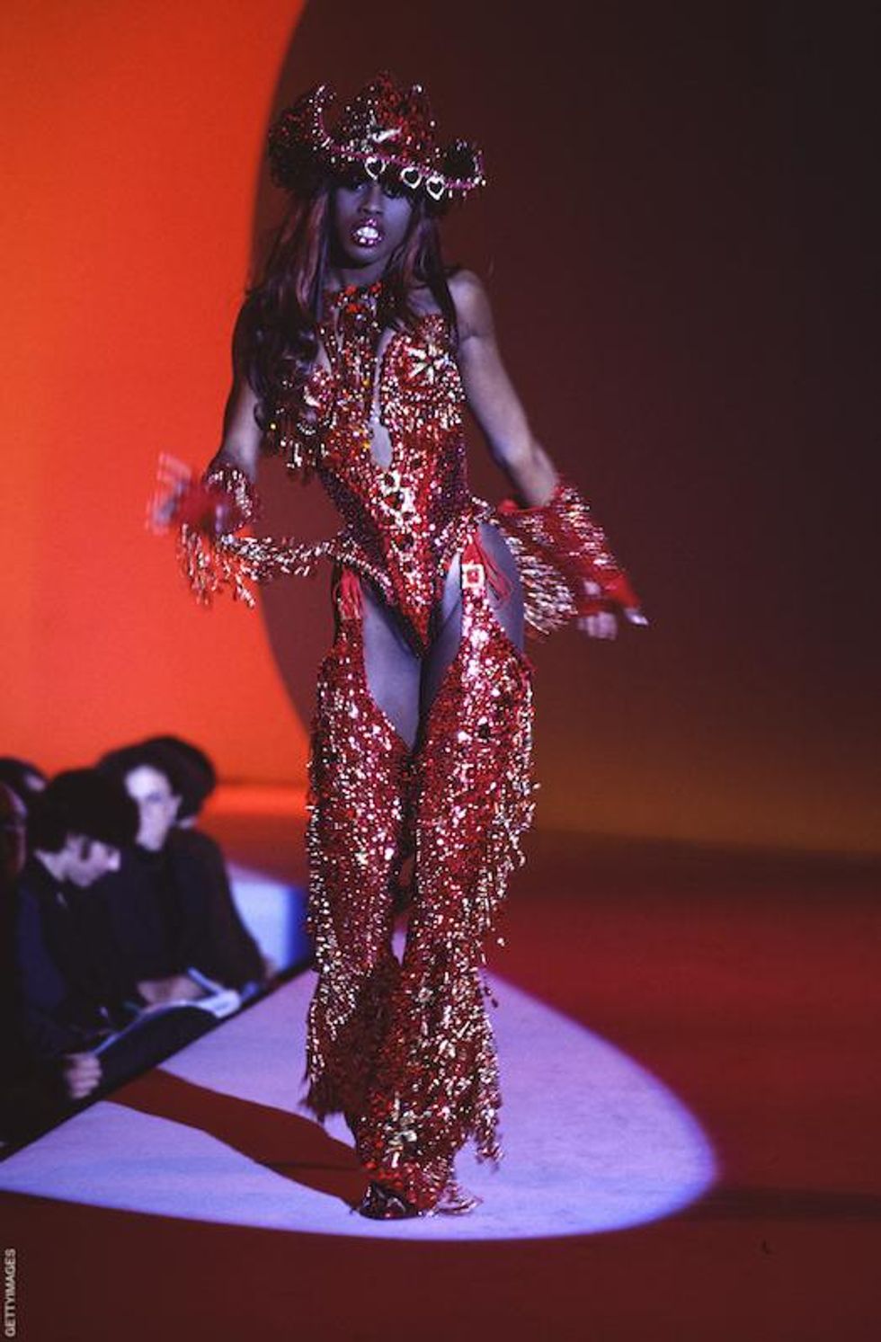 Connie Fleming in Thierry Mugler Spring 1992