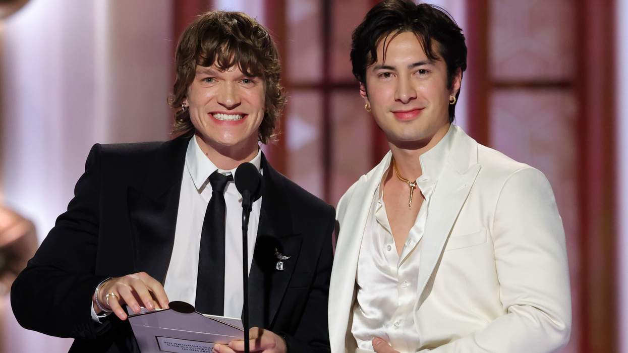 Connor Storrie and Hudson Williams at the 83rd Annual Golden Globes