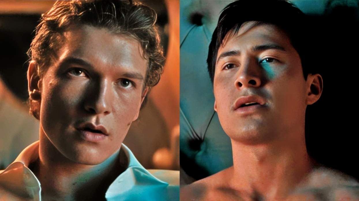 Connor Storrie as Ilya Rozanov; Hudson Williams as Shane Hollander on Heated Rivalry