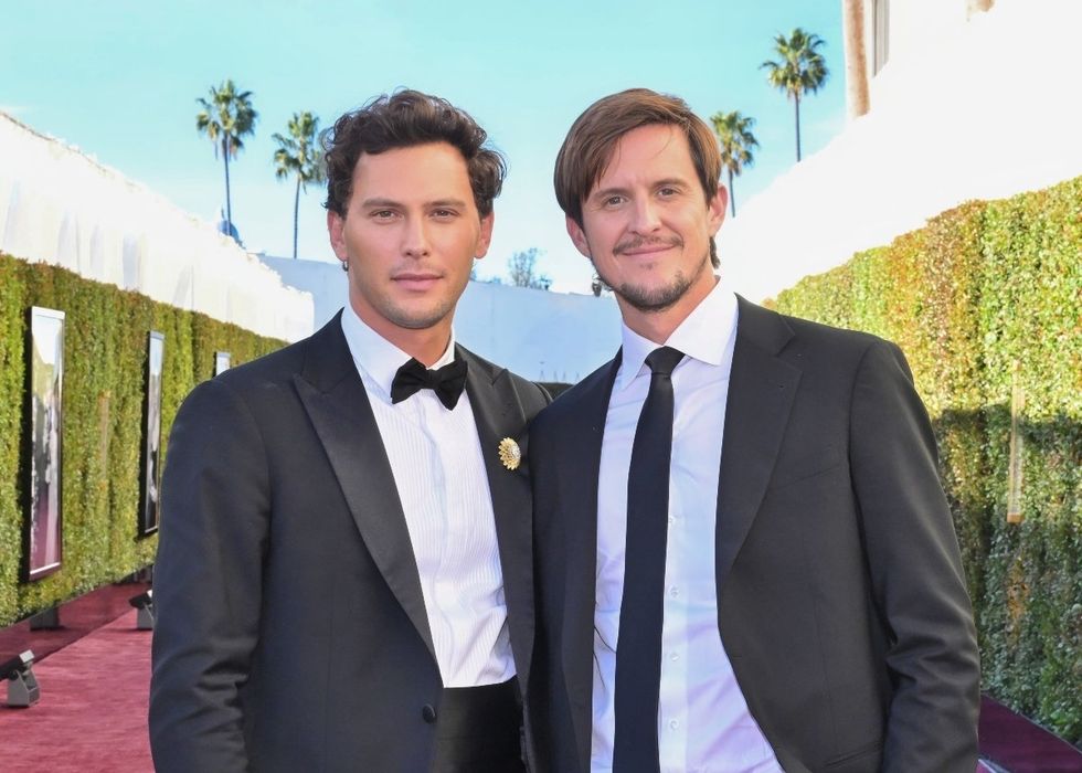 Cooper Koch and Stuart McClave attending the 2025 Golden Globes