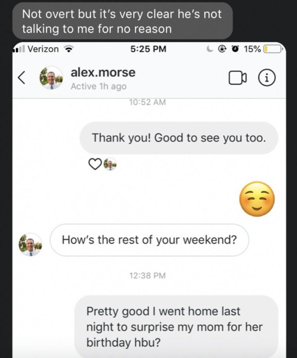 Copies of chat logs appear to show student conspiring to entrap out Mayor Alex Morse.