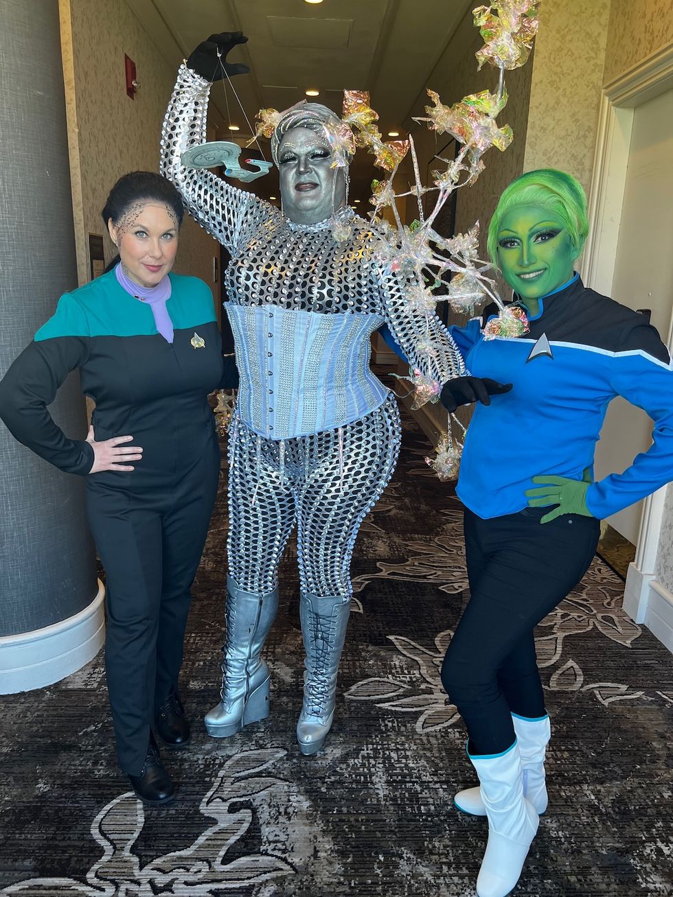 Cosplayers and drag performers at Trek Long Island.