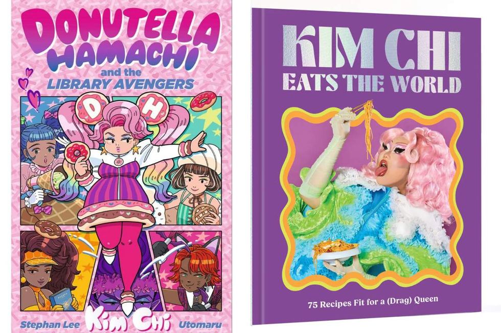 Cover art for Donutella Hamachi and the Library Avengers graphic novel; Cover art for Kim Chi Eats the World cookbook