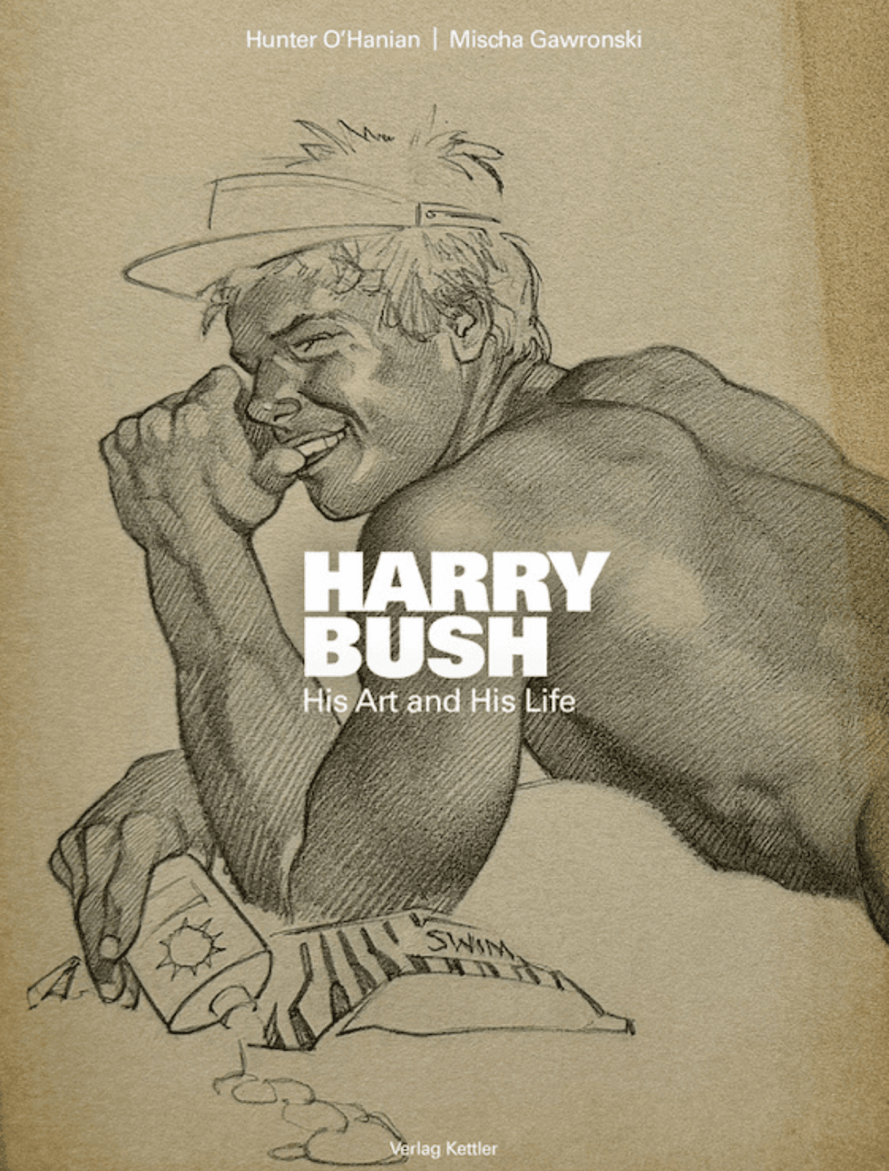 Cover of Harry Bush: His Art and His Life, featuring an illustration of a muscular man in a cap.