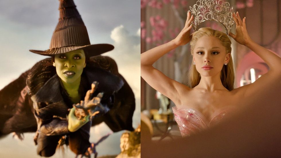 ​Cynthia Erivo as Elphaba; Ariana Grande as Glinda in Wicked: For Good