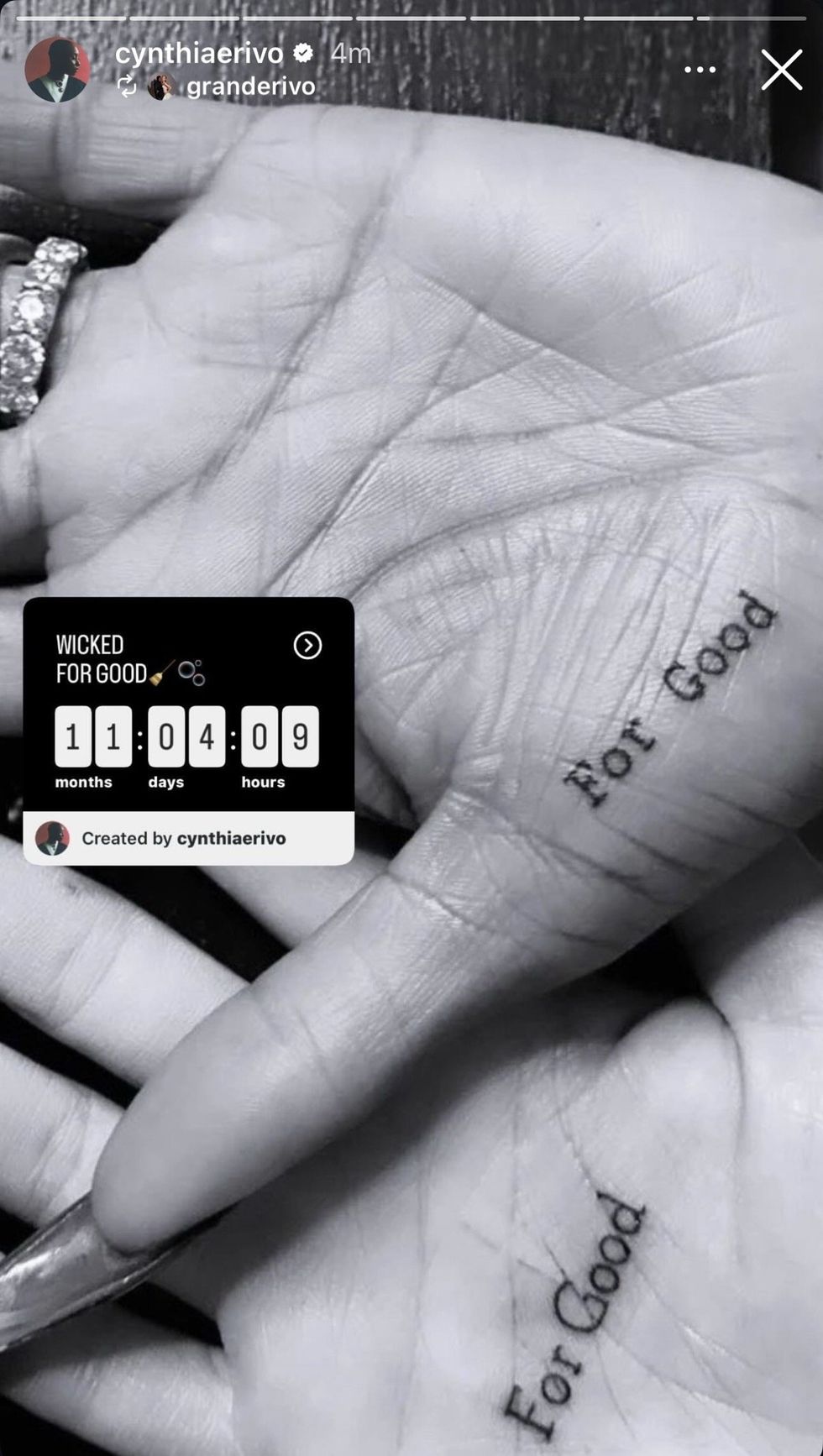 Cynthia Erivo via Instagram story