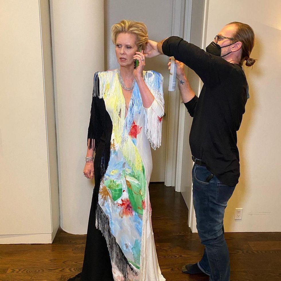 Cynthia Nixon at the 2021 Golden Globes