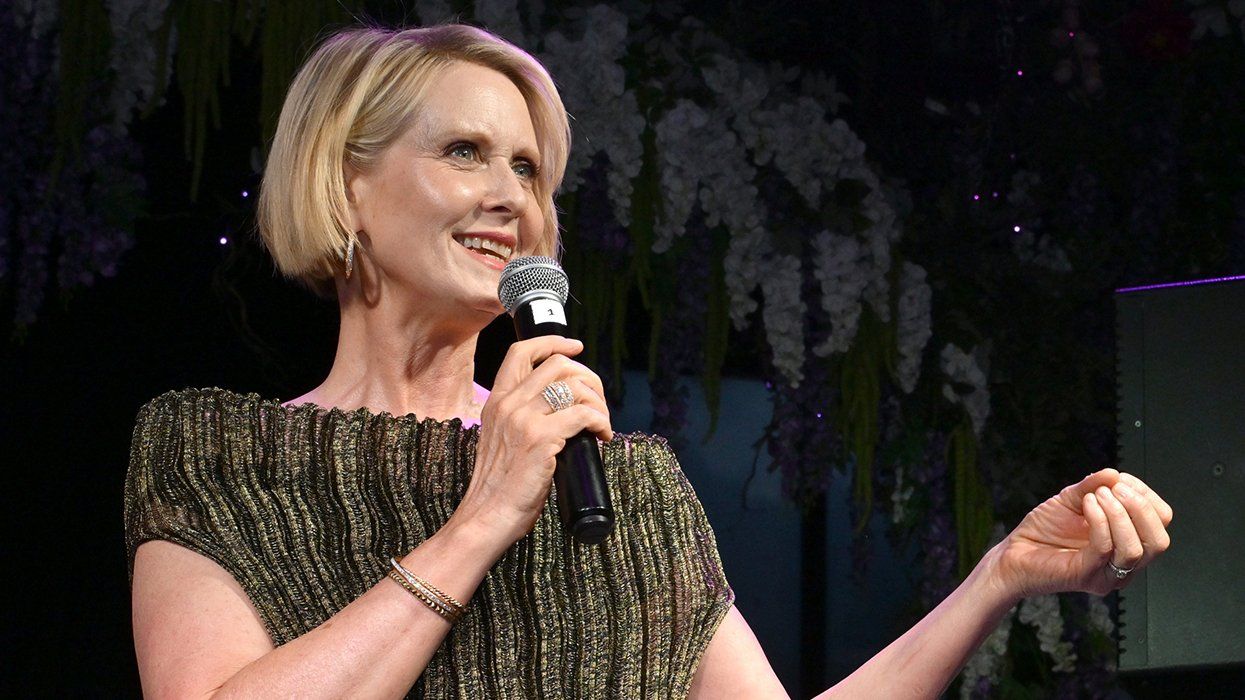 Cynthia Nixon speaking at the Pride of Broadway event