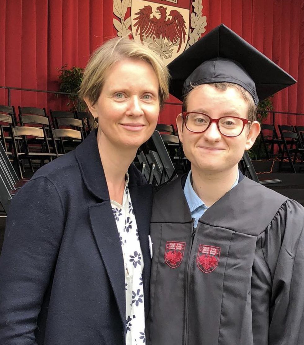 Cynthia Nixon with son Samuel Jospeh Mozes